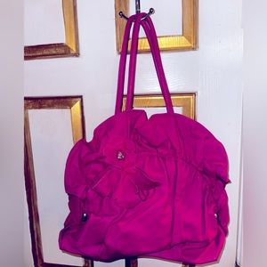 Renato Angie pink, Italian leather purse with Crystal in the flower